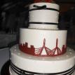 Wedding Cake with a Boston theme.